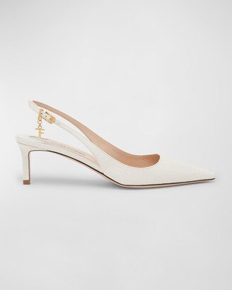 Angelina Charm Croco Slingback Pumps