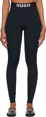 Black Overlock Stitch Leggings