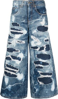 Logo-Patch Mid-Rise Wide-Leg Jeans