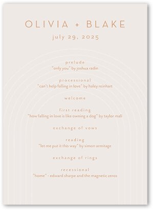 Wedding Program Cards: Arch Skyward Wedding Program, Grey, 5X7 Flat Program, Luxe Double-Thick Cardstock, Square