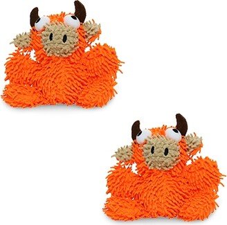 Mighty Jr Microfiber Ball Bull Orange, 2-Pack Dog Toys