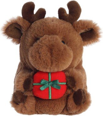 Small Monty Moose Rolly Pet Festive Plush Toy Brown 5.5