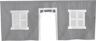 Max & Lily Cotton Underbed Curtains, Grey & White