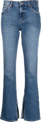 Side-Slit Bootcut Jeans