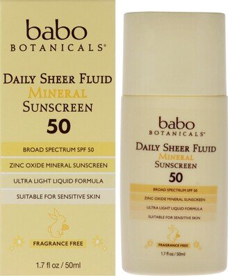 Daily Sheer Mineral Sunscreen Fluid SPF 50 For Unisex 1.7 oz Sunscreen