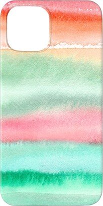 Custom Iphone Cases: Ombre Watercolor Sunset - Green & Pink Phone Case, Silicone Liner Case, Matte, Iphone 11 Pro Max, Multicolor