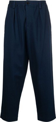 Mid-Rise Tapered-Leg Cotton Trousers-AA