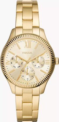 Fossil Outlet Rye Multifunction Gold-Tone Stainless Steel Watch-AA