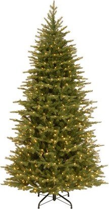 National Tree Company 7.5 ft Pre-Lit 'Feel Real' Artificial Slim Christmas Tree, Green, Nordic Spruce, White Lights, Includes Stand