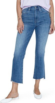 Lennon High Waist Chew Hem Crop Bootcut Jeans