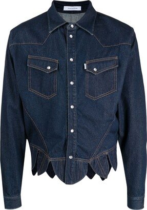 JUNTAE KIM Asymmetric-Hem Denim Jacket