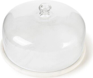 Gauri Kohli Uptown Marble Cheese Board with Glass Cloche-AA