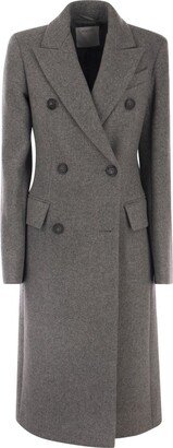 Double-Breasted Long-Sleeved Coat-AU