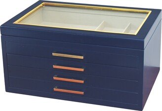 Large Contemporary Navy Jewelry Box