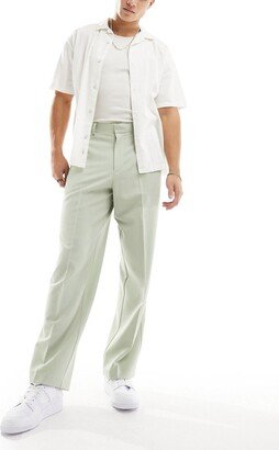 wide leg smart pants in sage