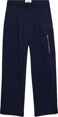 Wide-Leg Wool Trousers-AJ