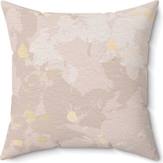 Abstract Pillow Cover, Blush Beige Pastel Demure Floral Botanical, Dusty Sand Pink, Minimalist Decorative Couch Pillowcase, Boho Living Room