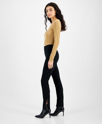 Women's Stud Slit Ponte-Knit Leggings, Regular & Petite, Created for Macy's