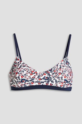 Capri floral-print stretch sports bra