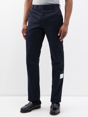 Logo-patch Cotton Straight-leg Chino Trousers