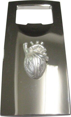 White Toned Large Anatomical Heart Bottle Opener