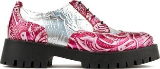 Embassy London Usa Artisan - Silver & Pink - Womens Oxford Shoes