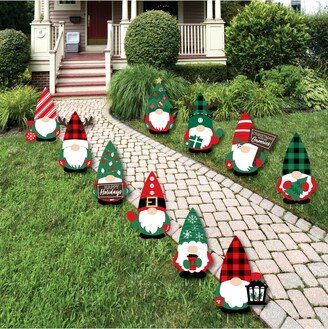 Big Dot Of Happiness Red and Green Holiday Gnomes Lawn Outdoor Christmas Party Yard Decorations 10 Pc