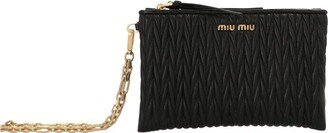 Logo Plaque Zipped Clutch Bag-AJ