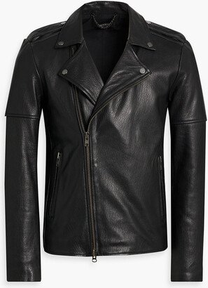 Textured-leather biker jacket