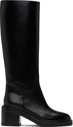 Black Paneled Riding Boots