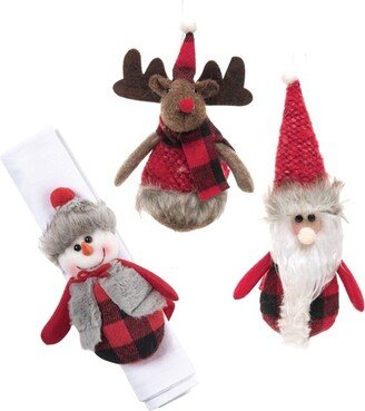 Santa & Friends Napkin Ring Set of 3