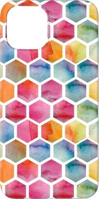 Custom Iphone Cases: Watercolour Hexagons - Multi Phone Case, Slim Case, Matte, Iphone 11 Pro, Multicolor