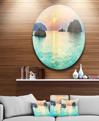 Designart 'Sunrise Panorama' Photography Circle Metal Wall Art - 23 x 23