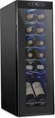 Schmecke 9.9 in. 12 Bottle Compressor Freestanding Wine and Beverage Cooler