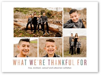 Thanksgiving Cards: Thankful For Fall Greeting, White, 6X8, Matte, Signature Smooth Cardstock, Square