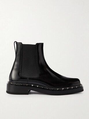 M-Way Rockstud Beatle Patent-Leather Chelsea Boots