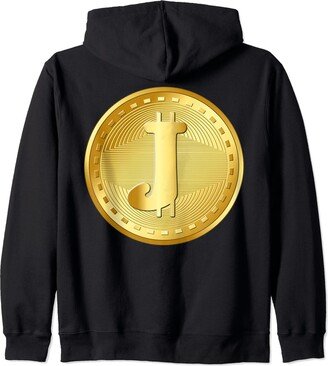 Personalized Cryptocurrency Monogram Crypto Coin Initial J Monogram Personalized Cryptocurrency Crypto Coin Zip Hoodie