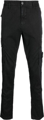 Compass-motif cotton tapered trousers