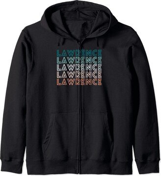 Personalized Birthday Gifts for Men Lawrence Name Retro Color Zip Hoodie