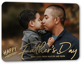 Father's Day Cards: Happy Shine Father's Day, Gold Foil, White, 5X7, Matte, Personalized Foil Cardstock, Rounded