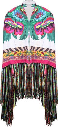 Multicolor Fringed Scarf