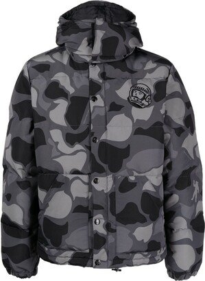 Camouflage-Print Padded Down Jacket