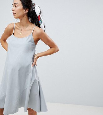 ASOS DESIGN Maternity Trapeze Swing Lace Up Back Midi Sundress