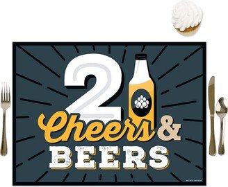 Big Dot Of Happiness Cheers & Beers to 21 Years - Party Table Decor - 21st Party Placemats - 16 Ct