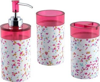 3pc Confetti Kids' Bath Set with Soap Dish Pink - Allure Home Creations