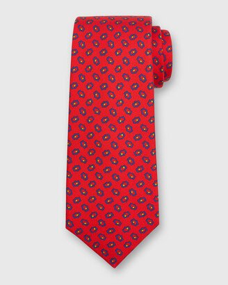 Men's Rectangles-Print Silk Tie