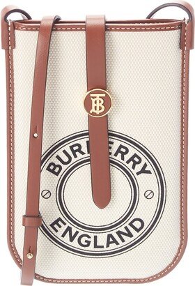 Logo Graphic Canvas & Leather Phone Case Crossbody