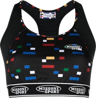 Graphic-Print Sports Bra