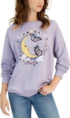 Juniors' Celestial Butterfly Long-Sleeve Sweatshirt