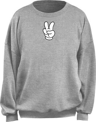 Women's Junior's Peace Hand Oversized Fleece-AB